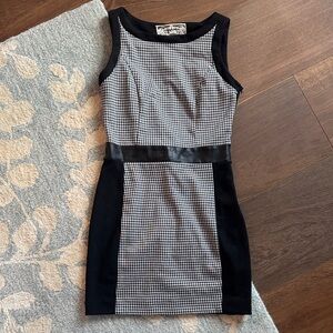 Pink Martini Monochrome Houndstooth Mini Dress